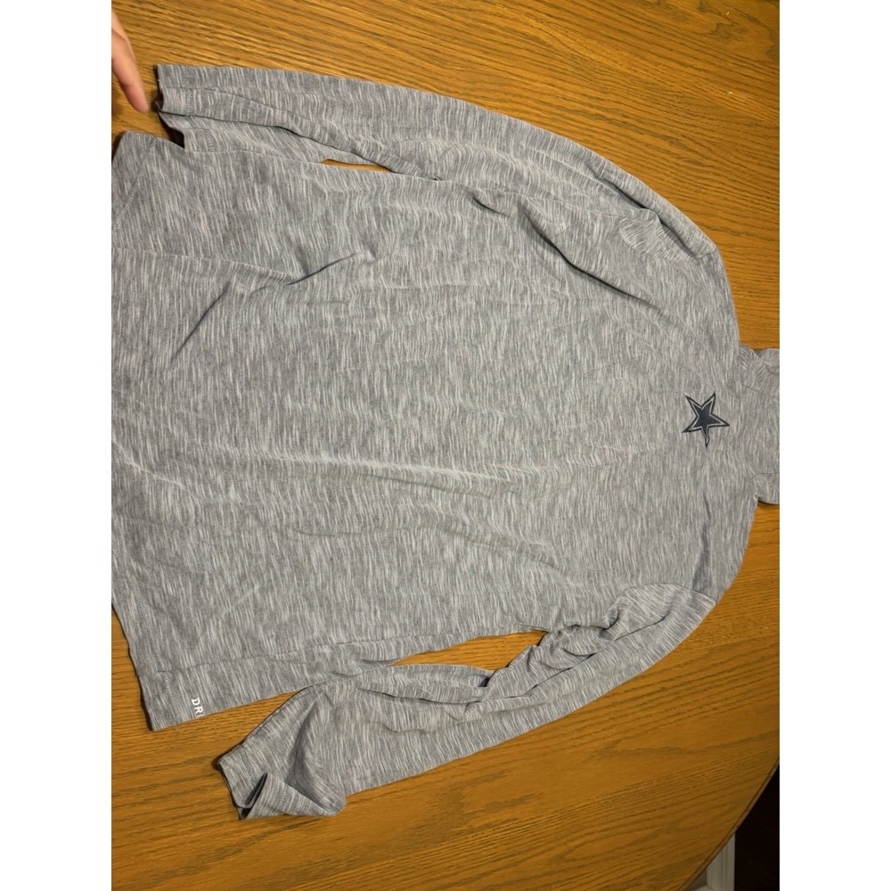 Mens Nike Dri Fit Med Hooded Dallas Cowboys Long Sleeve Shirt - Picture 3 of 3